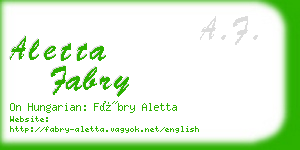 aletta fabry business card